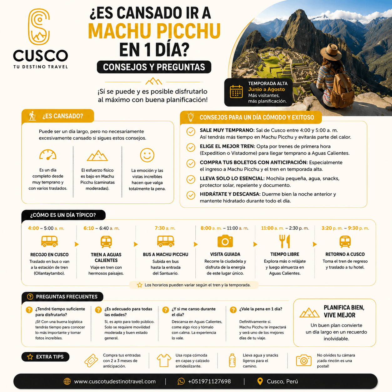 ¿Es cansado ir a Machu Picchu en 1 día?: Consejos y Preguntas