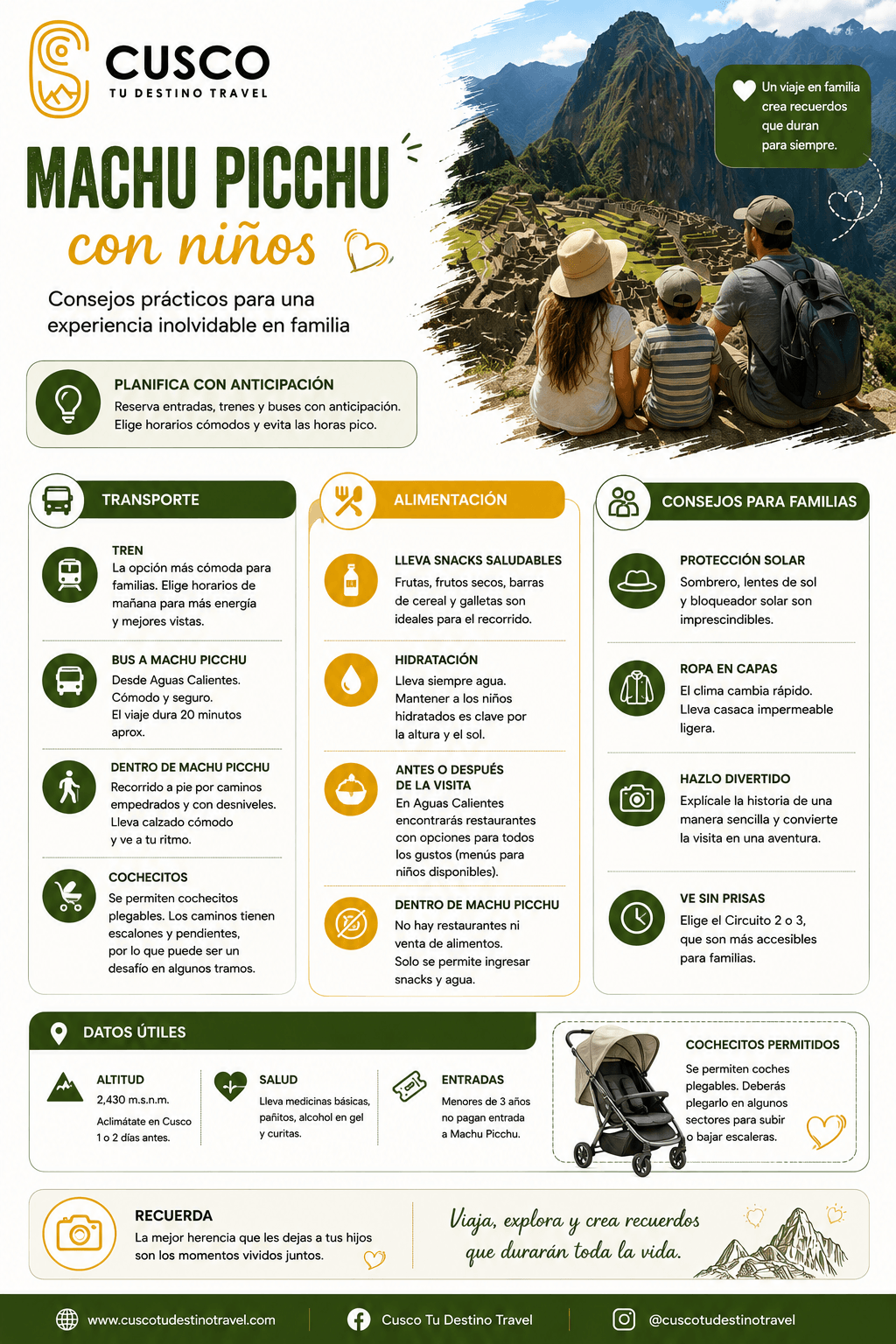 Machu Picchu con Niños: Cochecitos, Portabebés y Consejos