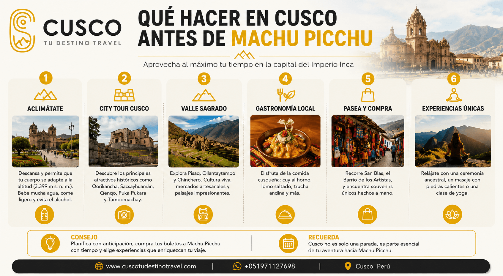 ¿Qué hacer en Cusco antes de ir a Machu Picchu? Recomendaciones para el Día 1 y Día 2
