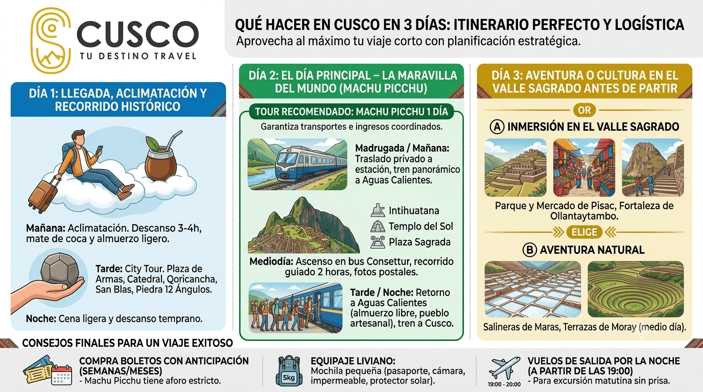 Qué Hacer en Cusco en 3 Días: Itinerario Perfecto y Logística