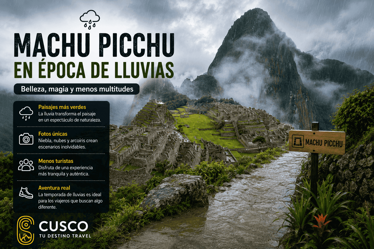 Machu Picchu en época de lluvias