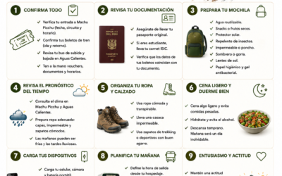 Lista de Verificación (Checklist) para tu viaje de 1 día a Machu Picchu: Qué hacer 24 horas antes